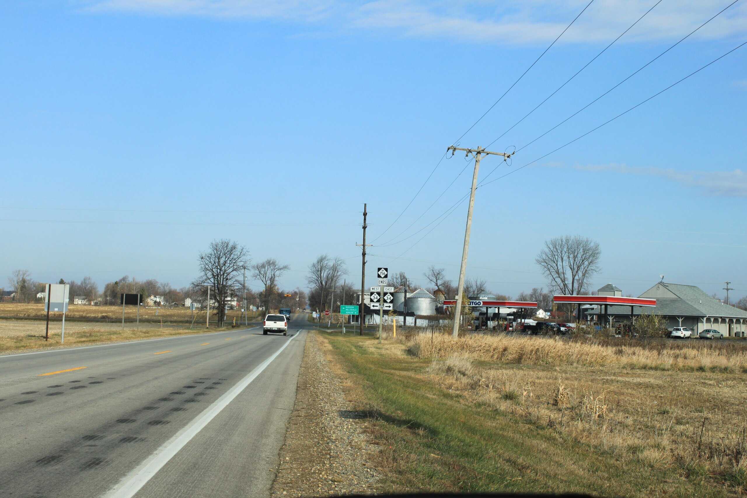 M-156 Michigan Highway northern terminus by Dwight Burdette