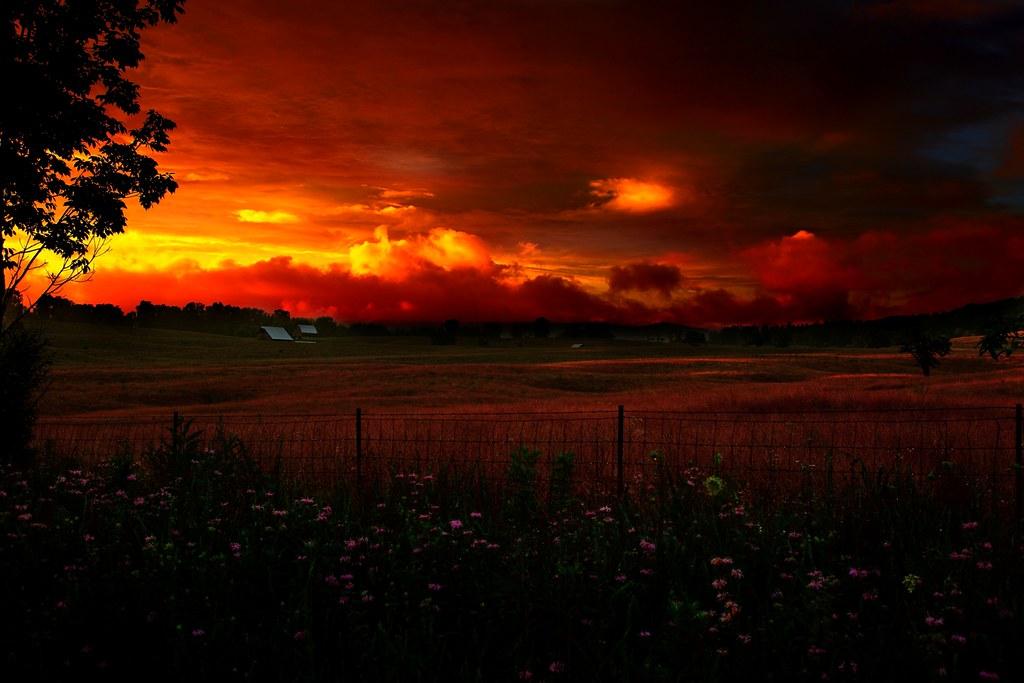 Almost Heaven WV Country Farm Sunset by ForestWander.com