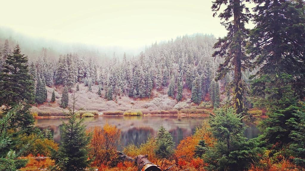 Bolan Lake with Snow, Rogue River Siskiyou National Forest, Oregon. (Forest Service photo by J. Fuller) by Forest Service Photography
