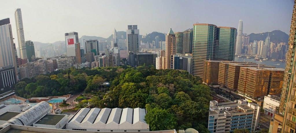 Hong Kong, view to Kowloon Park from the hotel room by Tatters u273e