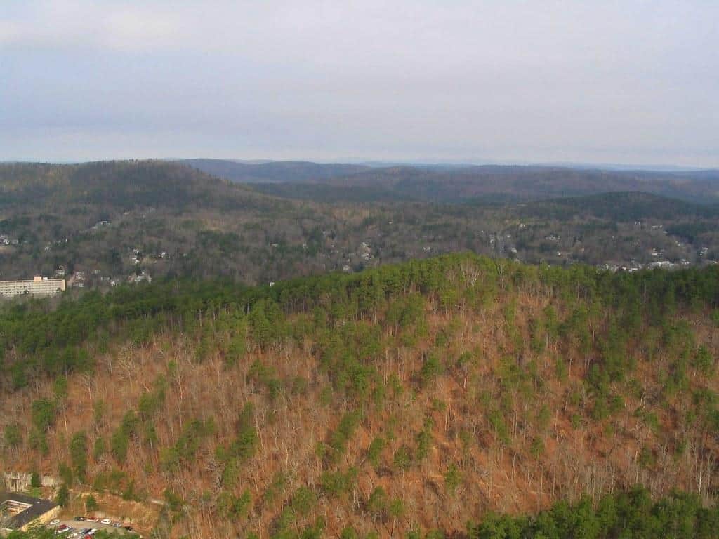 View of Ouachita Mountains from Hot Springs Mountain Tower, Hot Springs National Park, Arkansas (Looking North) by Ken Lund