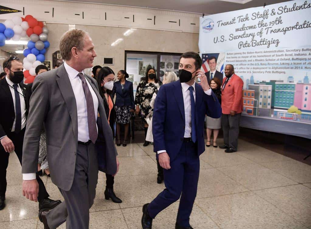 PHOTOS: MTA Chair and CEO Lieber Joins U.S. Department of Transportation Secretary Buttigieg on Tour at Transit Tech High School by MTAPhotos