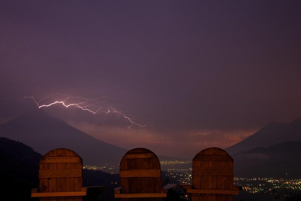 Lightning above Antigua, Guatemala by AlphaTangoBravo / Adam Baker