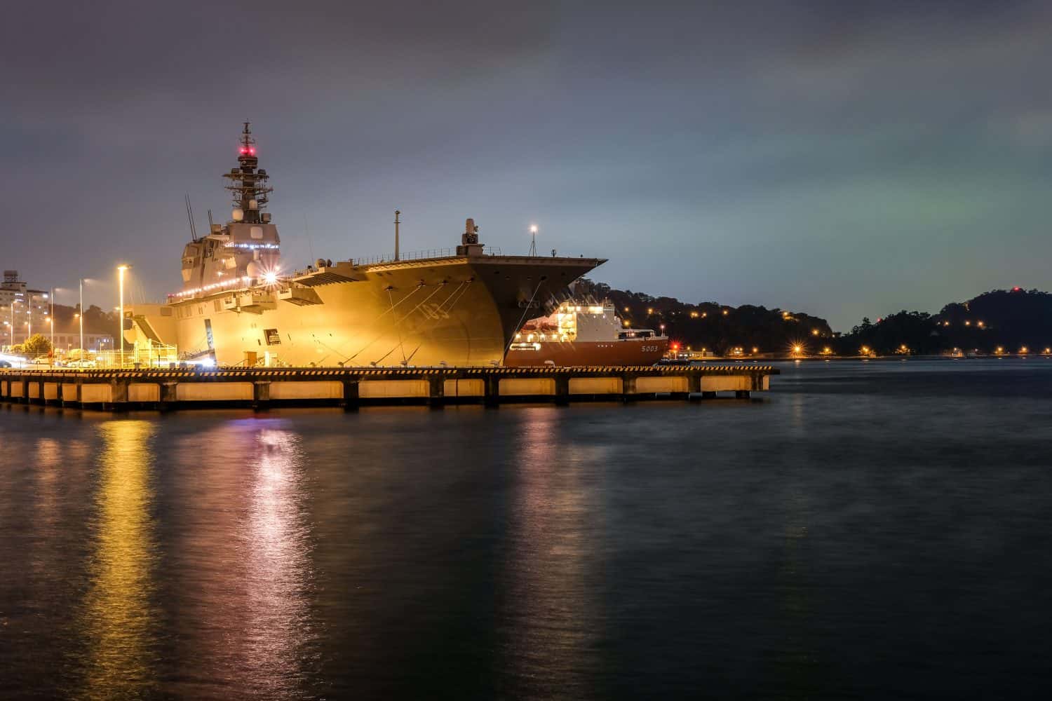 Night port in Yokosuka City, Kanagawa Prefecture, Japan