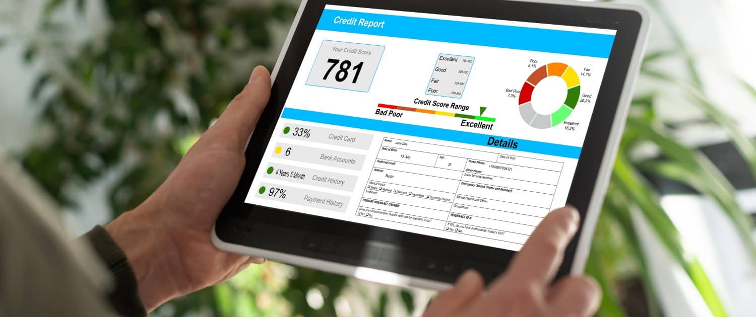 report credit score banking borrowing application risk form document loan business market policy deployment data check workplace concept - stock image