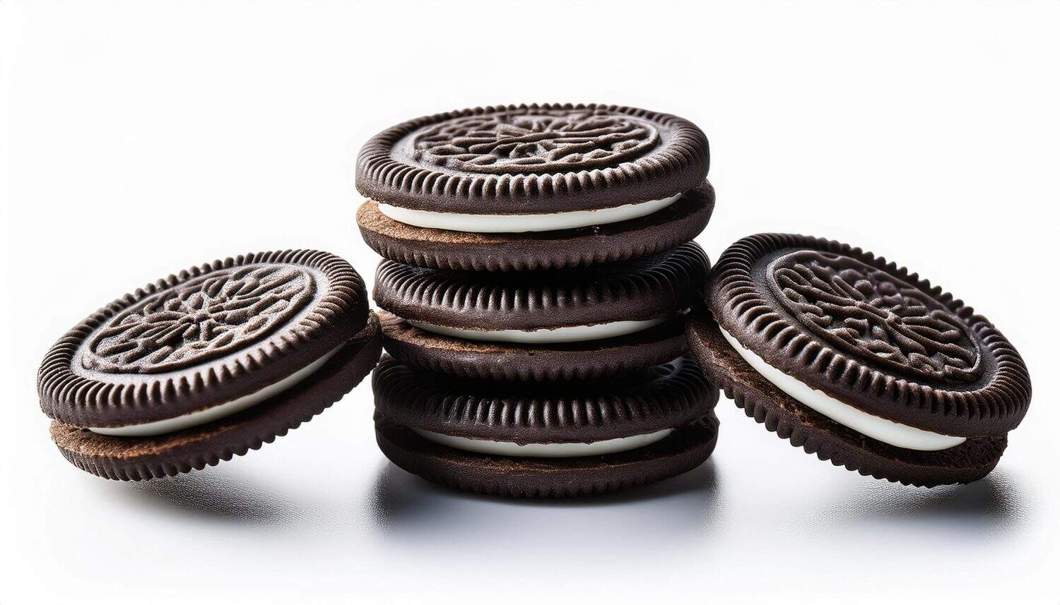 biscuit oreo cookies isolated on a white white background