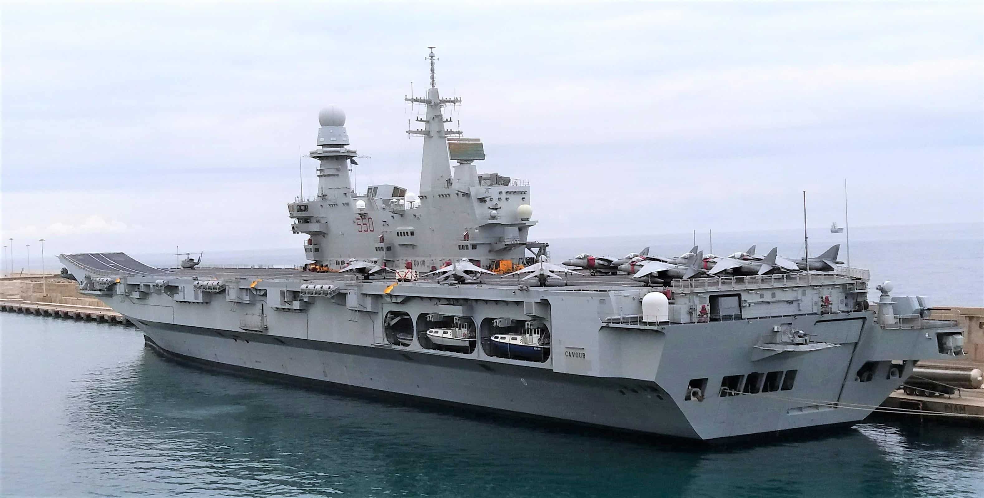 Italian aircraft carrier Cavour by Rene Cortin