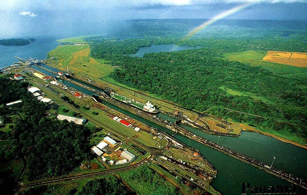 Panama+view | Panama Canal - Gatun Locks from Air (Postcard)