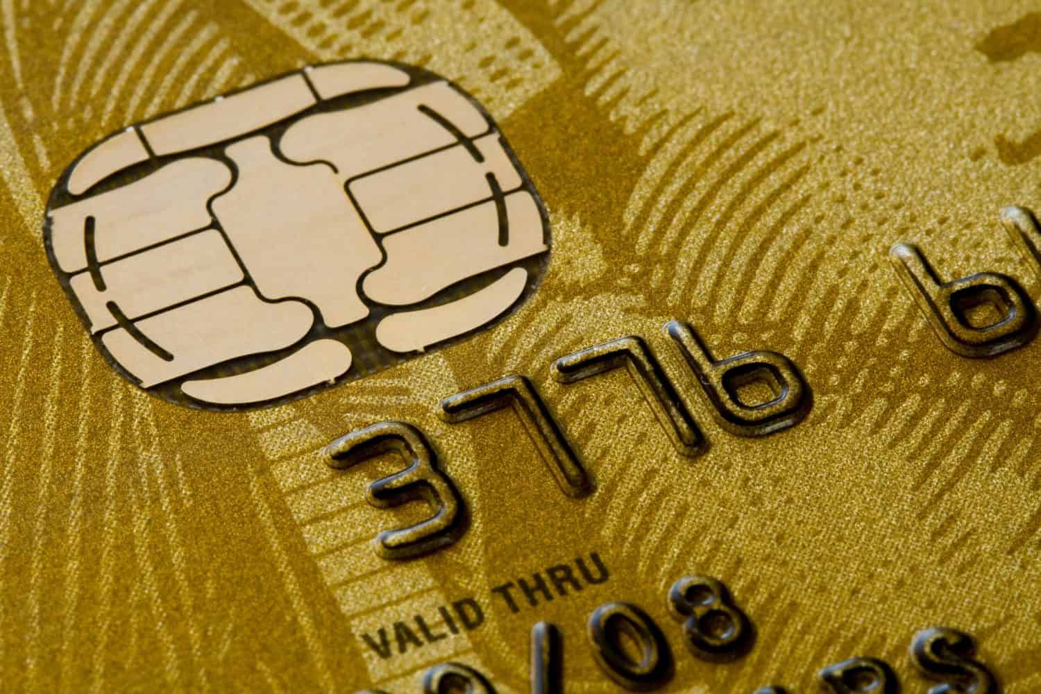 Gold credit card close-up