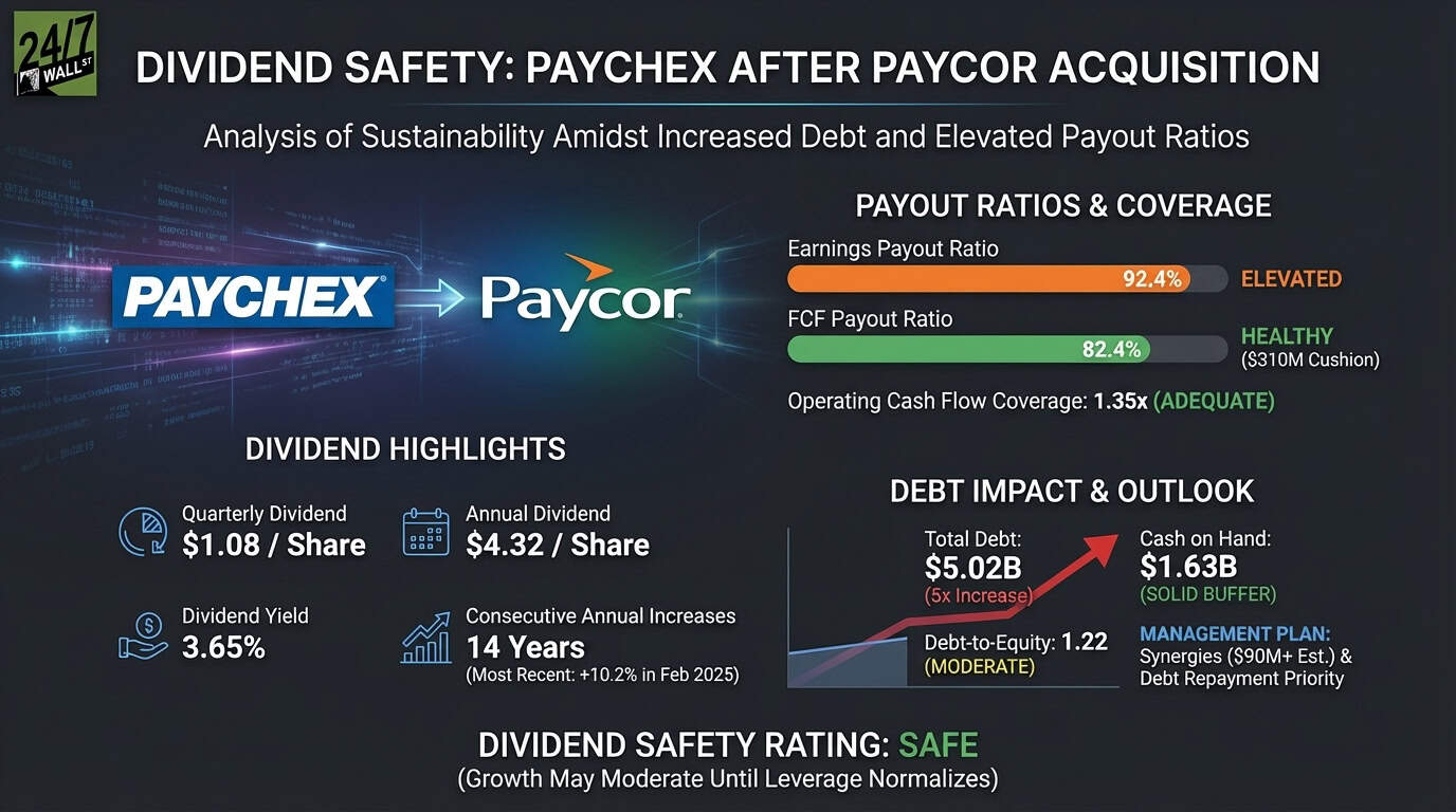 Paychex Pays 3.65% and Added $4.2 Billion in Debt but the Dividend Looks Safe