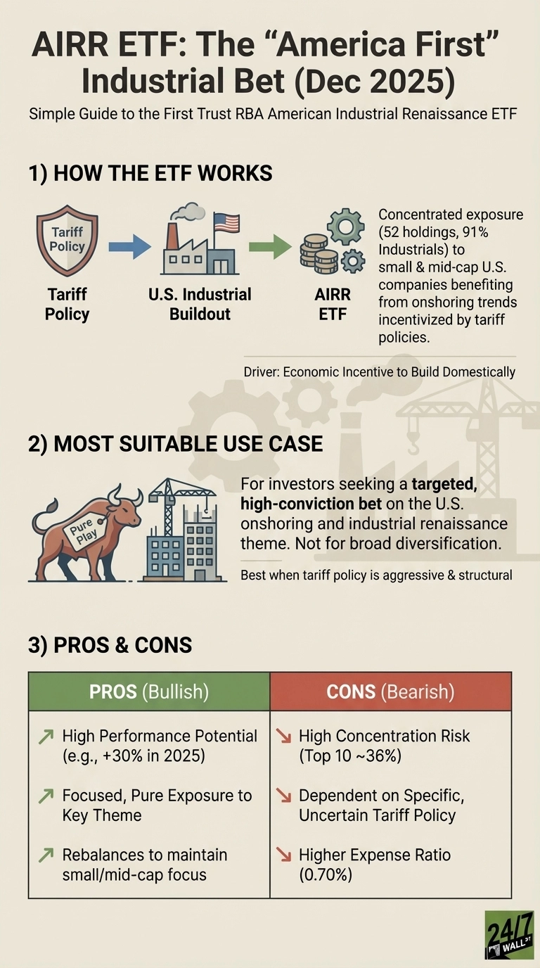 An infographic titled 'AIRR ETF: The 