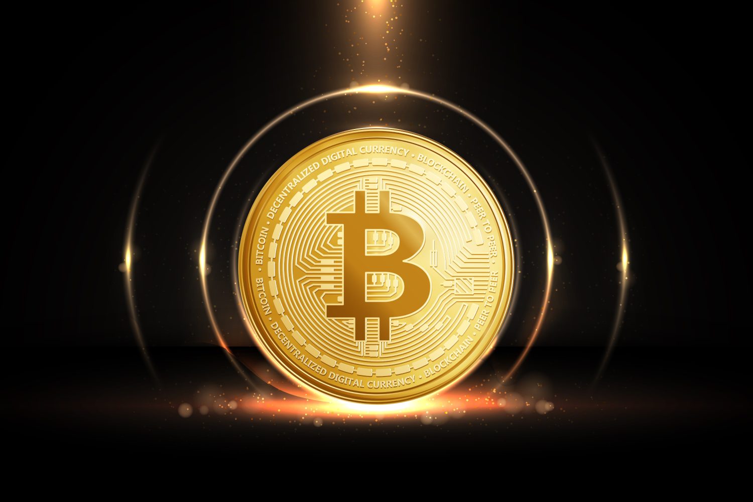 Bitcoin 3d illustration of futuristic space effect