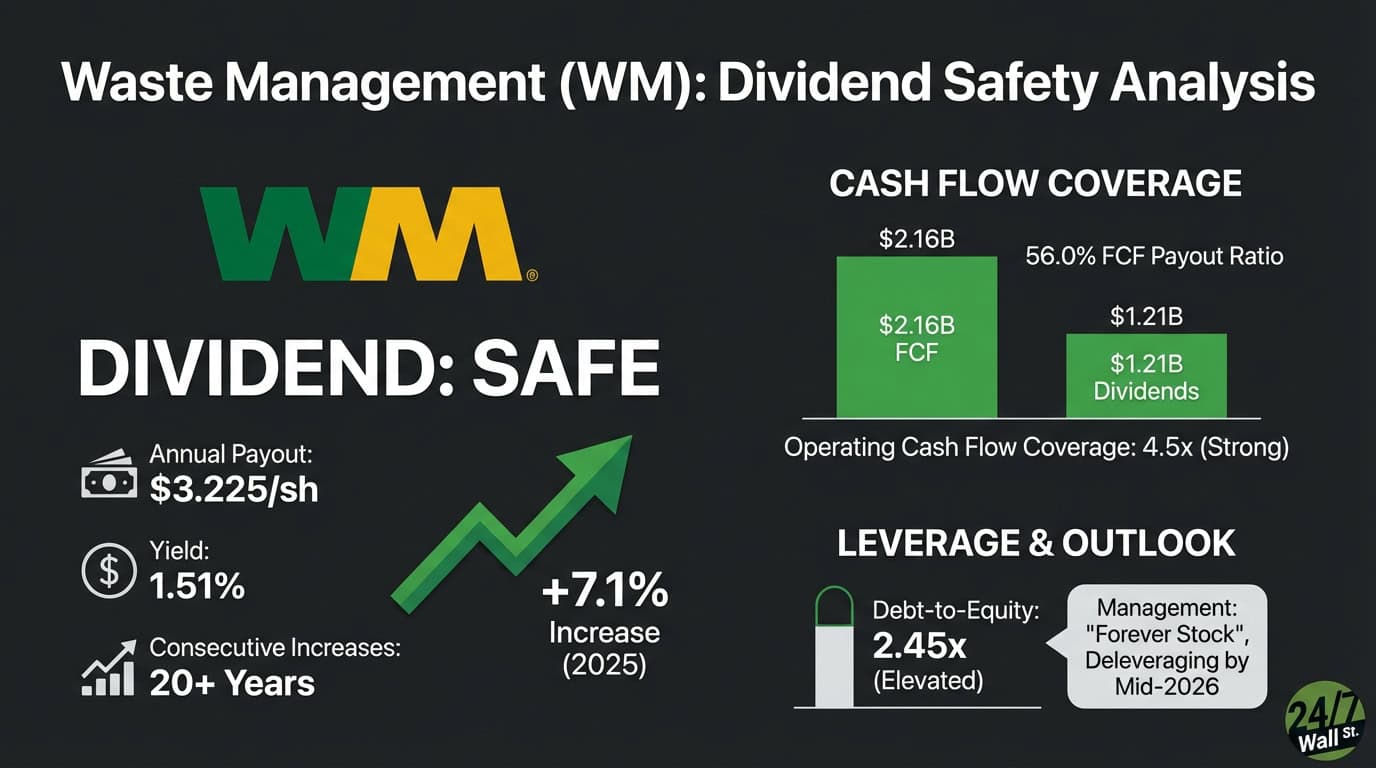 Waste Management’s 1.51% Yield Is Safe With a 56% Payout Ratio and Growing Cash Flow
