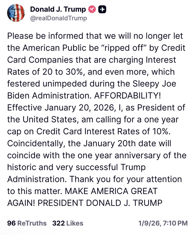 Trump Credit Card Rate Cap