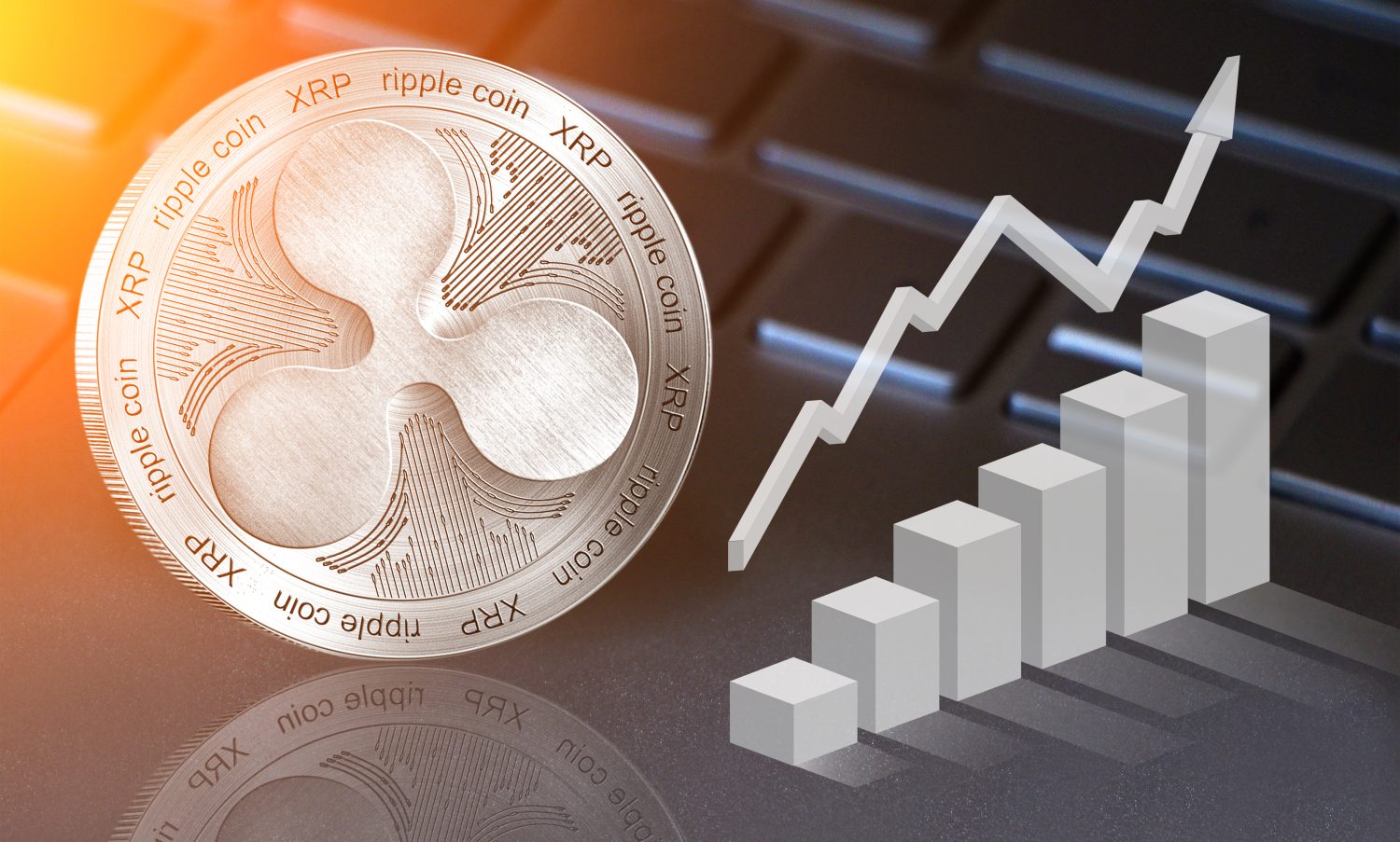 Coin ripple xrp close up with a great place for your text