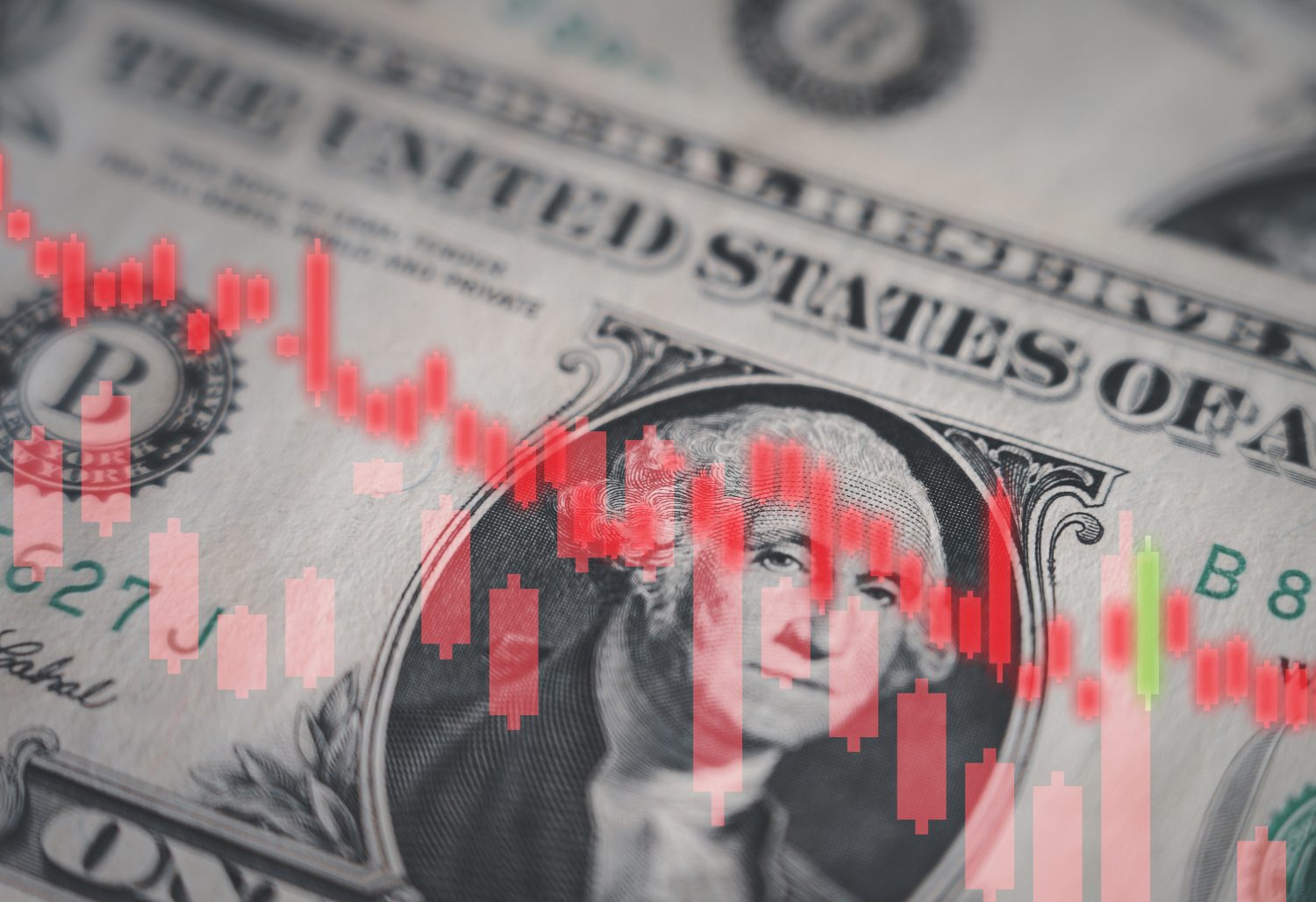 Stock market investment trading financial. United States flag to analyze profitable business finance trend data background
